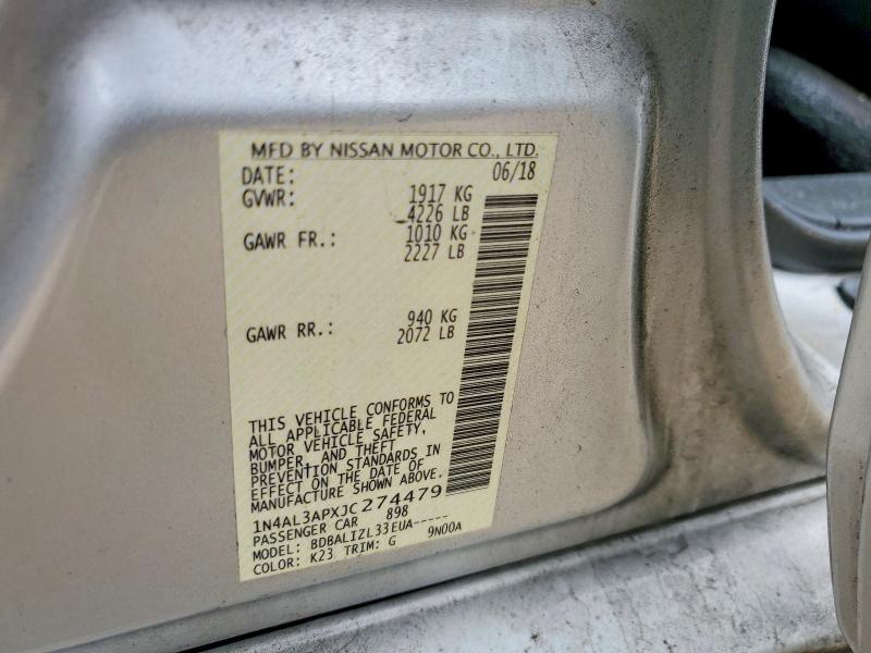 Продажа на аукционе авто 2018 Nissan Altima, vin: 1N4AL3APXJC274479, номер лота: 98950765
