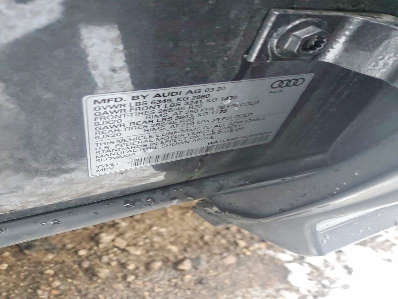97427475 :رقم المزاد ، WA1LXAF70LD008304 vin ، 2020 Audi Q7 مزاد بيع