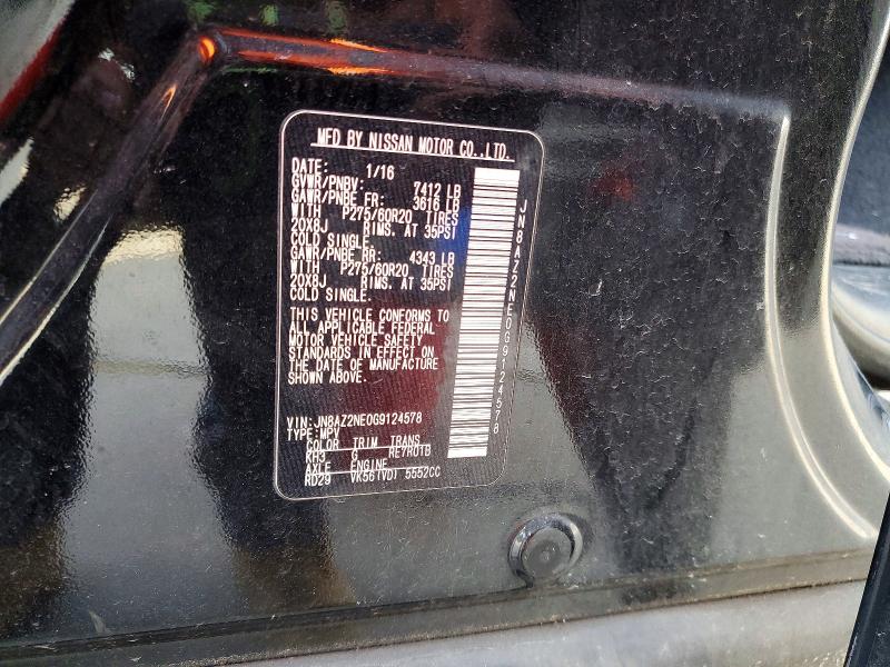 Aukcja sprzedaży 2016 Infiniti Qx80, vin: JN8AZ2NE0G9124578, numer aukcji: 99003565
