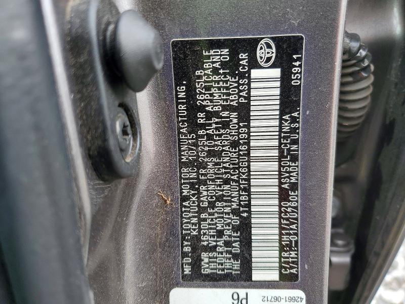 74675445 :رقم المزاد ، 4T1BF1FK6GU161991 vin ، 2016 Toyota Camry مزاد بيع