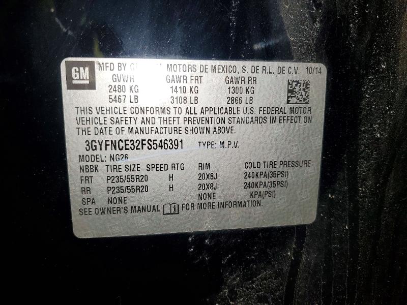 Продажа на аукционе авто 2015 Cadillac Srx, vin: 3GYFNCE32FS546391, номер лота: 72935595