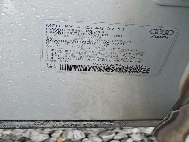 Aukcja sprzedaży 2012 Audi Q5, vin: WA1LFAFP9CA021461, numer aukcji: 72774175