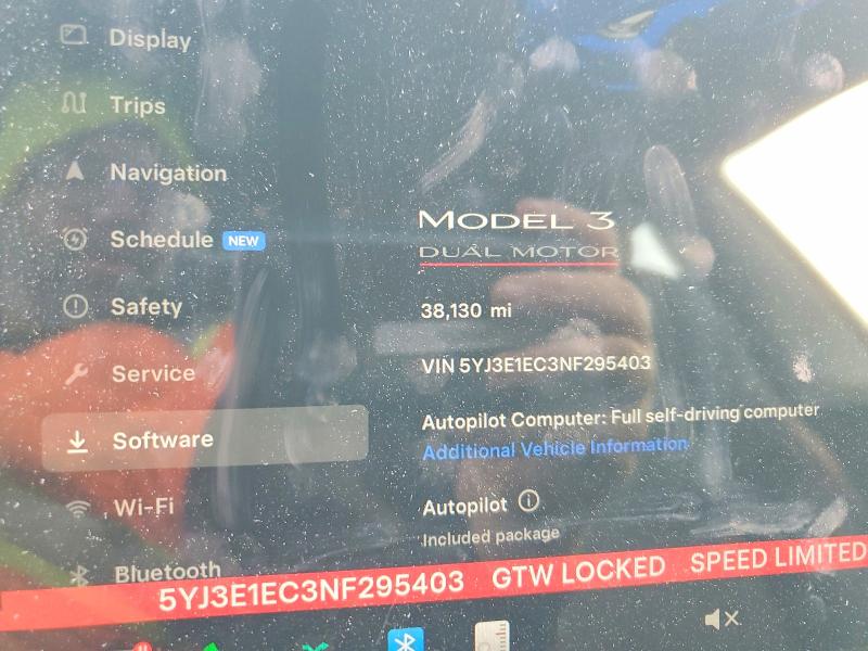 Aukcja sprzedaży 2022 Tesla Model 3, vin: 5YJ3E1EC3NF295403, numer aukcji: 95286665