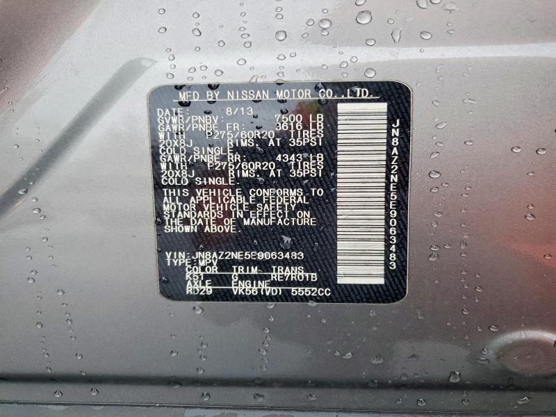 Продаж на аукціоні авто 2014 Infiniti Qx80, vin: JN8AZ2NE5E9063483, номер лоту: 72302185