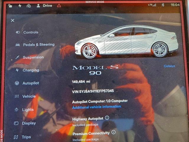 Продажа на аукционе авто 2014 Tesla Model S, vin: 5YJSA1H11EFP57345, номер лота: 72395815