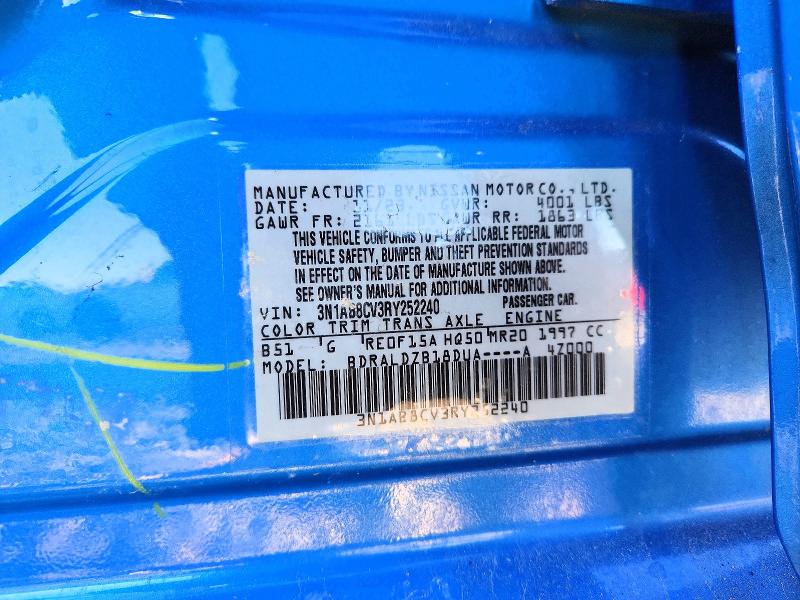 2024 Nissan Sentra მანქანა იყიდება აუქციონზე, vin: 3N1AB8CV3RY252240, აუქციონის ნომერი: 73124685