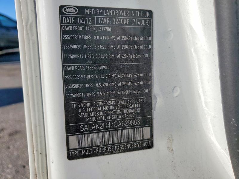 Продаж на аукціоні авто 2012 Land Rover Lr4, vin: SALAK2D47CA629883, номер лоту: 98279925