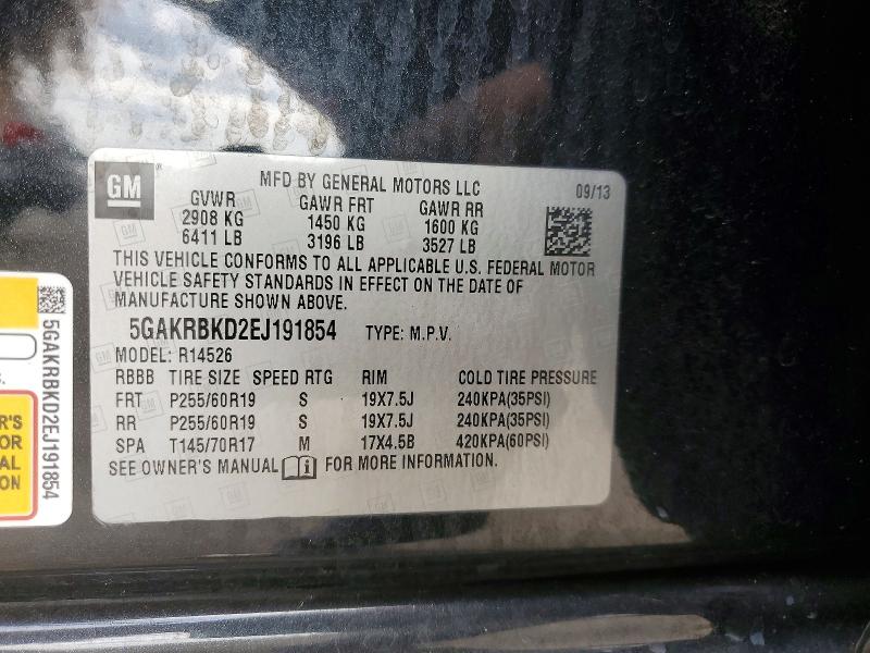 Aukcja sprzedaży 2014 Buick Enclave, vin: 5GAKRBKD2EJ191854, numer aukcji: 99809765