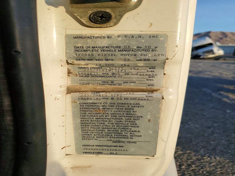 2010 Nissan Diesel Ud2000 მანქანა იყიდება აუქციონზე, vin: JNAMB81H3AAE80101, აუქციონის ნომერი: 74902995