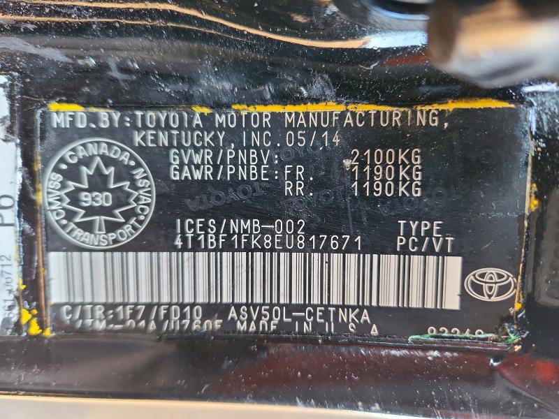 Продажа на аукционе авто 2014 Toyota Camry Le 4dr, vin: 4T1BF1FK8EU817671, номер лота: 73278525