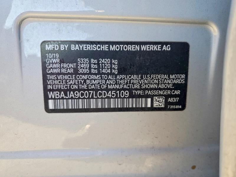 Продаж на аукціоні авто 2020 Bmw 530e, vin: WBAJA9C07LCD45109, номер лоту: 73110375