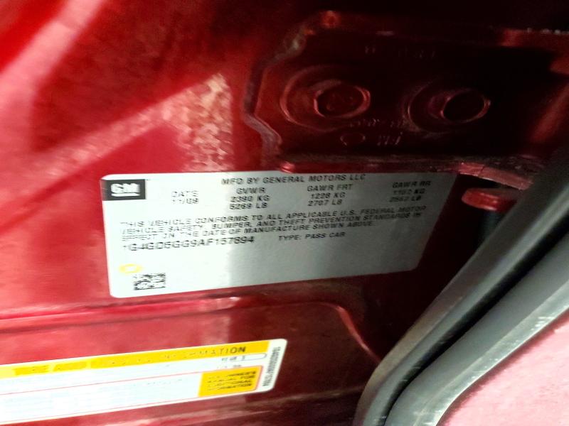 Aukcja sprzedaży 2010 Buick Lacrosse, vin: 1G4GD5GG9AF157894, numer aukcji: 74448505