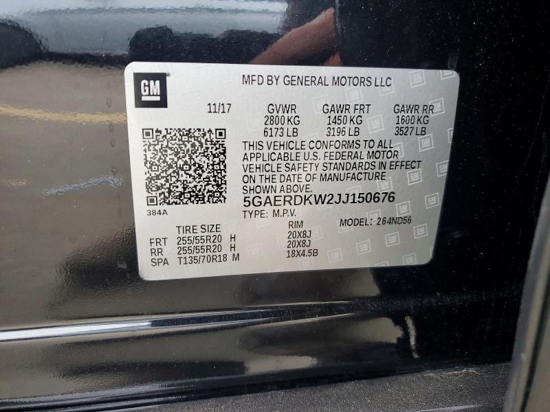 Aukcja sprzedaży 2018 Buick Enclave, vin: 5GAERDKW2JJ150676, numer aukcji: 75614465