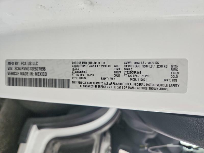 Продаж на аукціоні авто 2025 Ram Promaster, vin: 3C6LRVNG1SE527696, номер лоту: 97223175