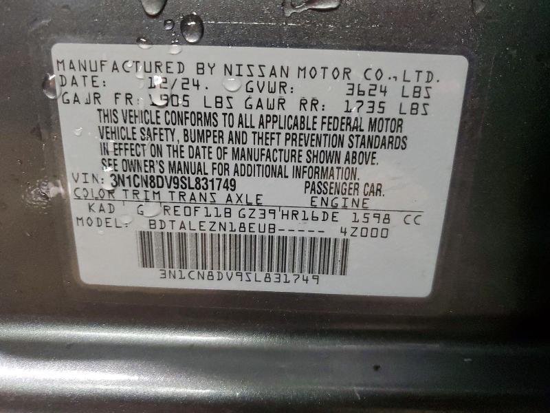Aukcja sprzedaży 2025 Nissan Versa, vin: 3N1CN8DV9SL831749, numer aukcji: 74333755
