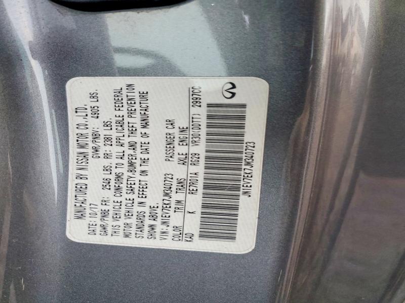 Aukcja sprzedaży 2018 Infiniti Q60, vin: JN1EV7EK7JM340723, numer aukcji: 72883345