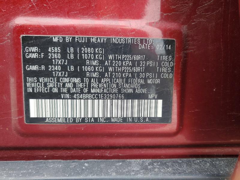 Продаж на аукціоні авто 2014 Subaru Outback, vin: 4S4BRBCC1E3290766, номер лоту: 74662155