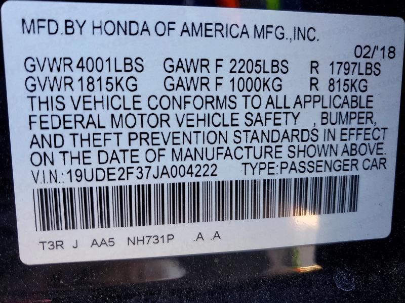 2018 Acura Ilx Base W მანქანა იყიდება აუქციონზე, vin: 19UDE2F37JA004222, აუქციონის ნომერი: 73887895