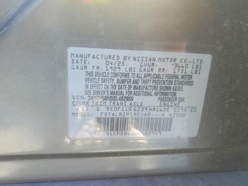 Продаж на аукціоні авто 2025 Nissan Kicks Play, vin: 3N1CP5BV0SL482959, номер лоту: 47842306