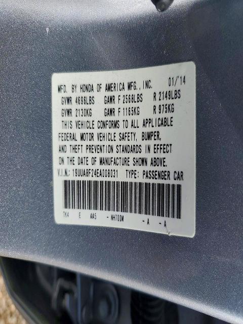 2014 Acura Tl მანქანა იყიდება აუქციონზე, vin: 19UUA8F24EA008031, აუქციონის ნომერი: 75026935