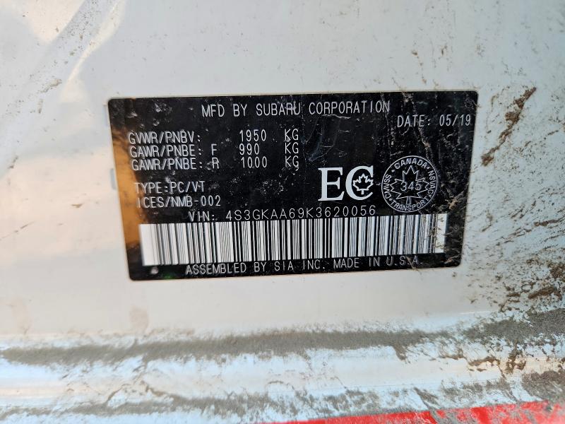 Aukcja sprzedaży 2019 Subaru Impreza, vin: 4S3GKAA69K3620056, numer aukcji: 73986385