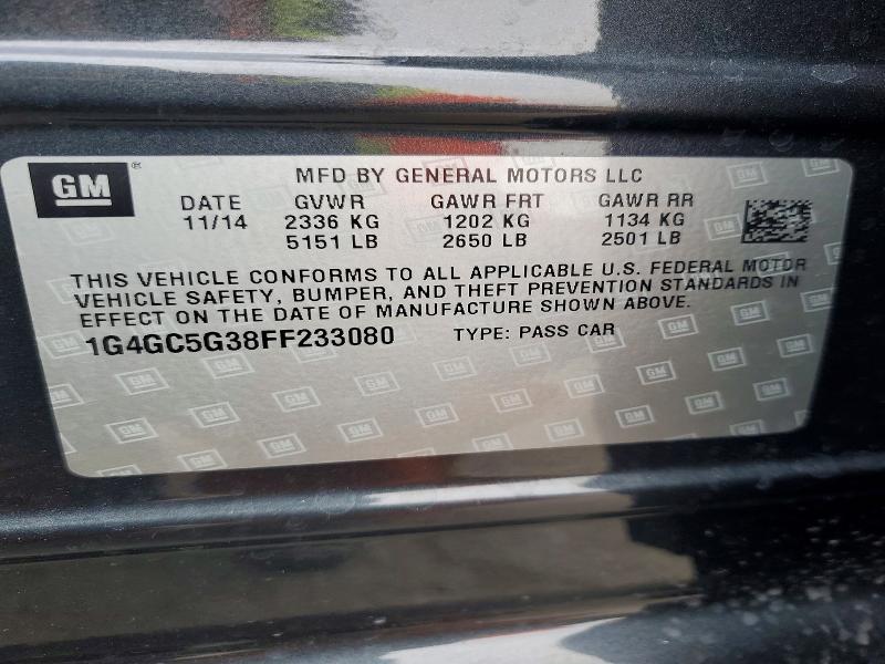 Продаж на аукціоні авто 2015 Buick Lacrosse, vin: 1G4GC5G38FF233080, номер лоту: 99081415