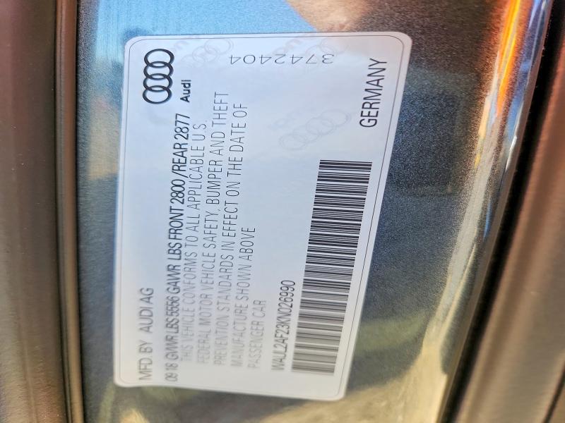 2019 Audi A6 მანქანა იყიდება აუქციონზე, vin: WAUL2AF23KN026990, აუქციონის ნომერი: 72948865