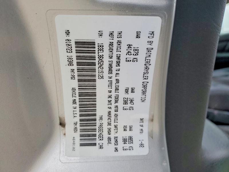 97896655 :رقم المزاد ، 1B3EL36X52N215125 vin ، 2002 Dodge Stratus مزاد بيع