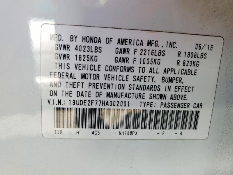 75420345 :رقم المزاد ، 19UDE2F77HA002001 vin ، 2017 Acura Ilx مزاد بيع
