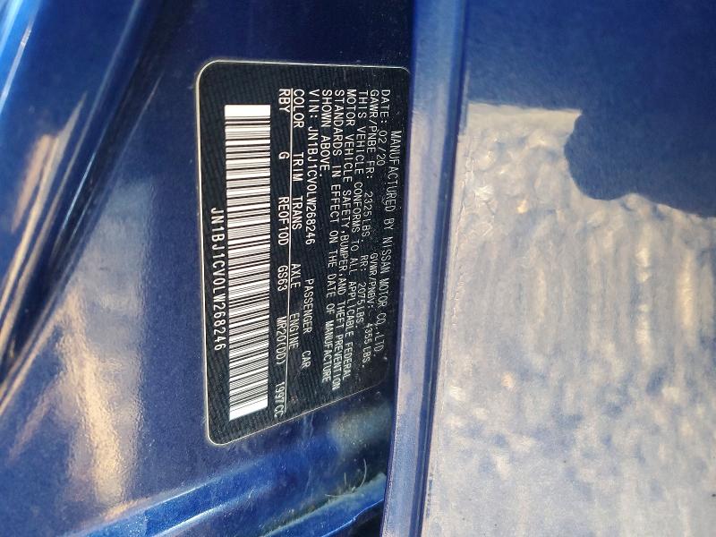 73929045 :رقم المزاد ، JN1BJ1CV0LW268246 vin ، 2020 Nissan Rogue Sport مزاد بيع