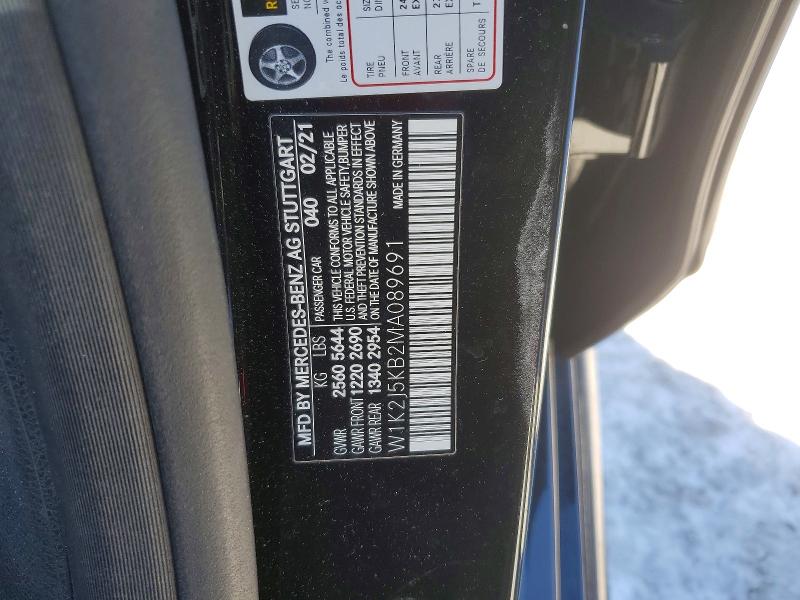 75047255 :رقم المزاد ، W1K2J5KB2MA089691 vin ، 2021 Mercedes-benz Cls مزاد بيع