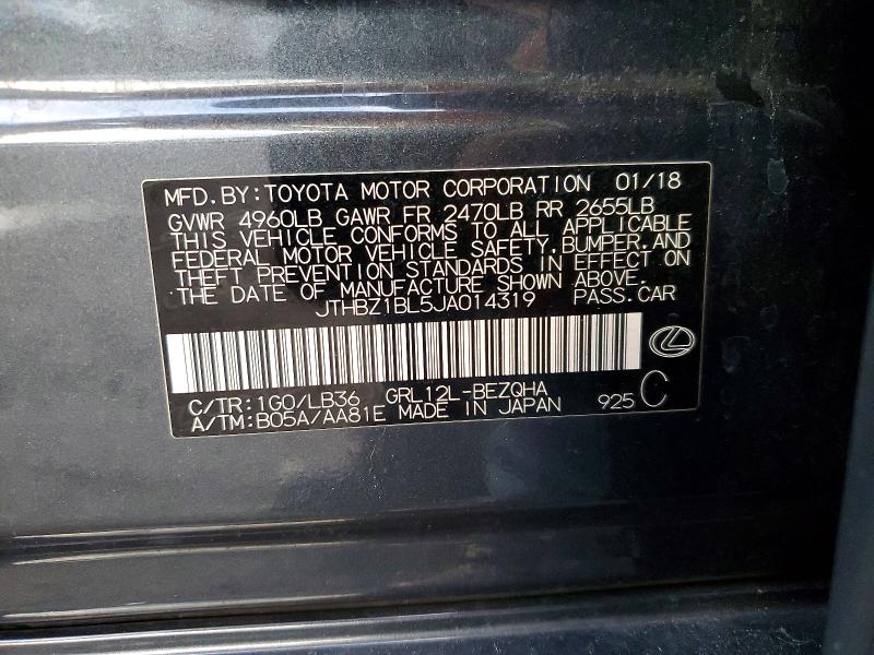 Продаж на аукціоні авто 2018 Lexus Gs, vin: JTHBZ1BL5JA014319, номер лоту: 98451555