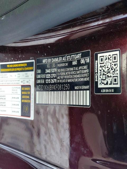 Продажа на аукционе авто 2019 Mercedes-benz E, vin: WDD1K6JB9KF081250, номер лота: 72177055