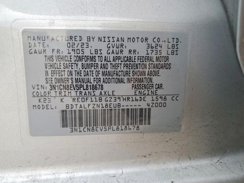 Продаж на аукціоні авто 2023 Nissan Versa, vin: 3N1CN8EV5PL818678, номер лоту: 74348495