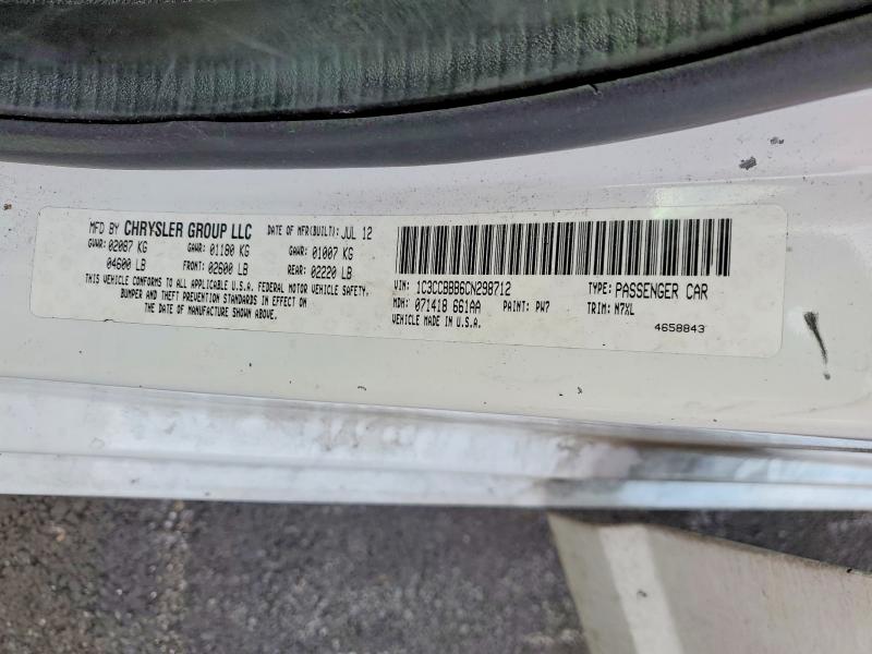 Продажа на аукционе авто 2012 Chrysler 200, vin: 1C3CCBBB6CN298712, номер лота: 99361075