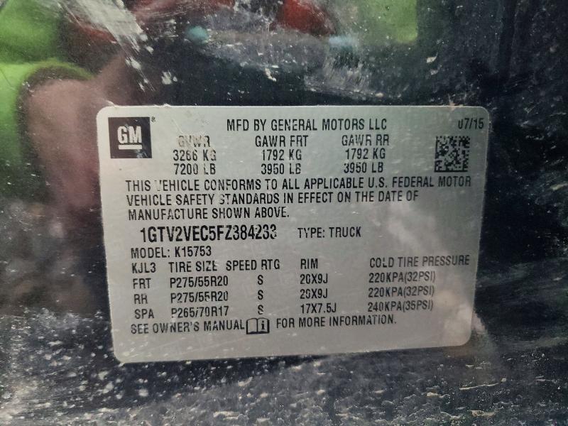 2015 Gmc Sierra მანქანა იყიდება აუქციონზე, vin: 1GTV2VEC5FZ384233, აუქციონის ნომერი: 73032935