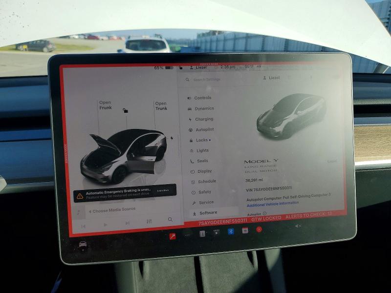 Aukcja sprzedaży 2022 Tesla Model Y, vin: 7SAYGDEE6NF550311, numer aukcji: 73887865