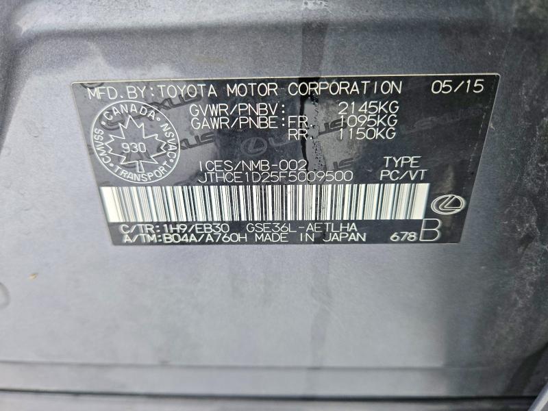 Продажа на аукционе авто 2015 Lexus Is, vin: JTHCE1D25F5009500, номер лота: 97328975