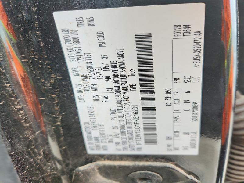 Продажа на аукционе авто 2015 Ford F150, vin: 1FTEW1EG1FKE16281, номер лота: 74366155