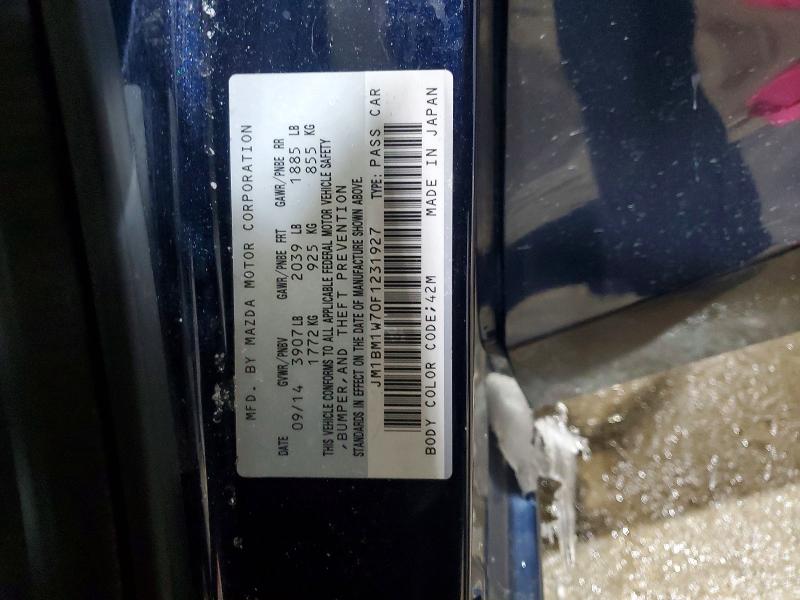 2015 Mazda 3 მანქანა იყიდება აუქციონზე, vin: JM1BM1W70F1231927, აუქციონის ნომერი: 75375985