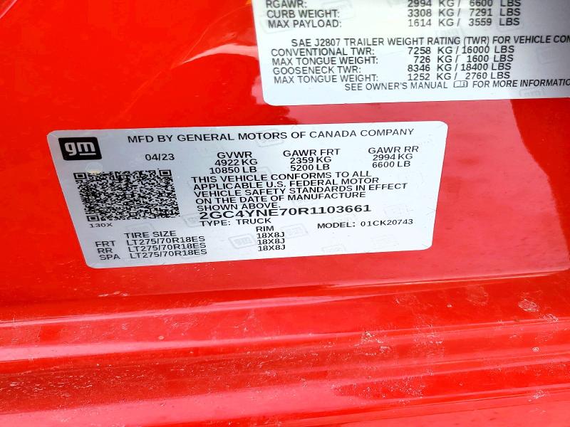 Продажа на аукционе авто 2024 Chevrolet Silverado, vin: 2GC4YNE70R1103661, номер лота: 99494215