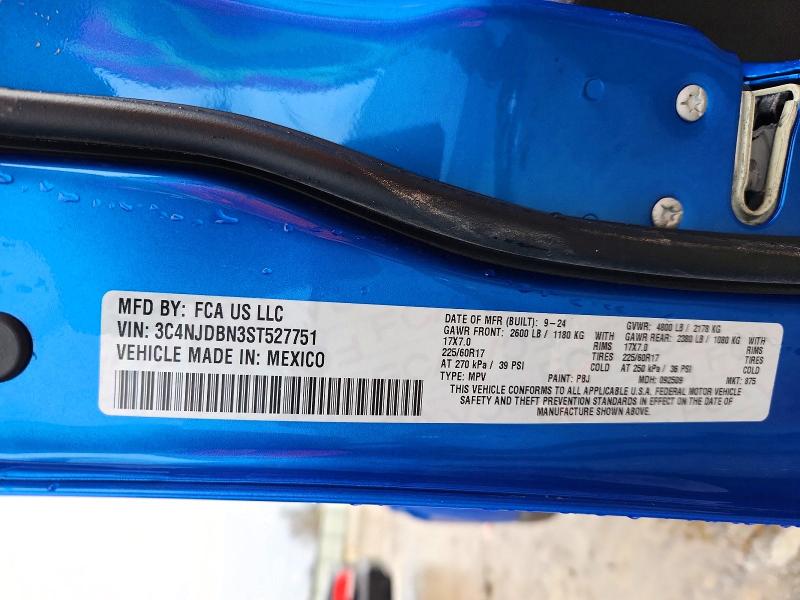 72787805 :رقم المزاد ، 3C4NJDBN3ST527751 vin ، 2025 Jeep Compass مزاد بيع