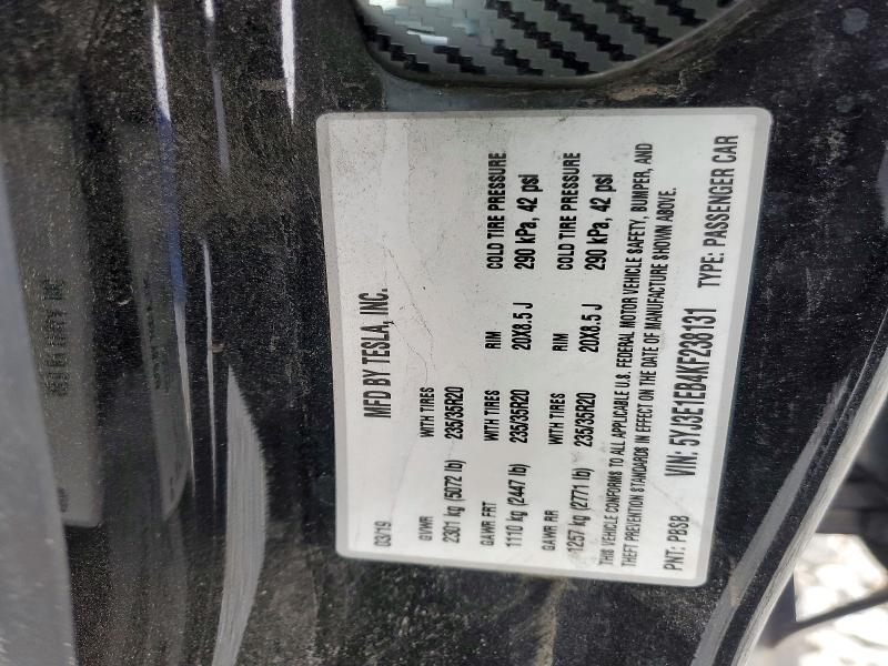Auction sale of the 2019 Tesla Model 3, vin: 5YJ3E1EB4KF238131, lot number: 73669775