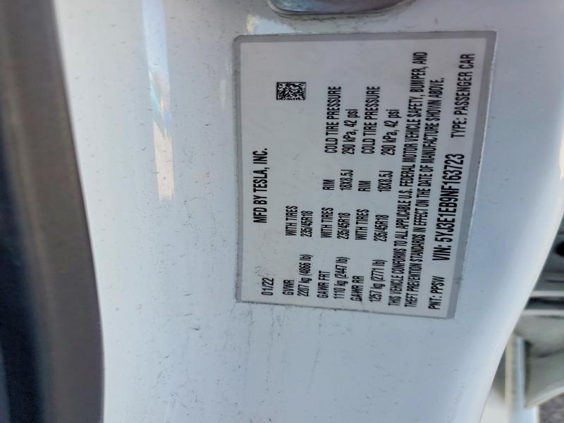 Aukcja sprzedaży 2022 Tesla Model 3, vin: 5YJ3E1EB9NF163723, numer aukcji: 73291605