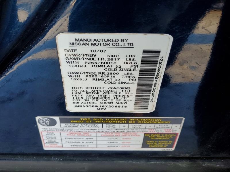 Продажа на аукционе авто 2008 Infiniti Fx35, vin: JNRAS08W18X206535, номер лота: 73060275
