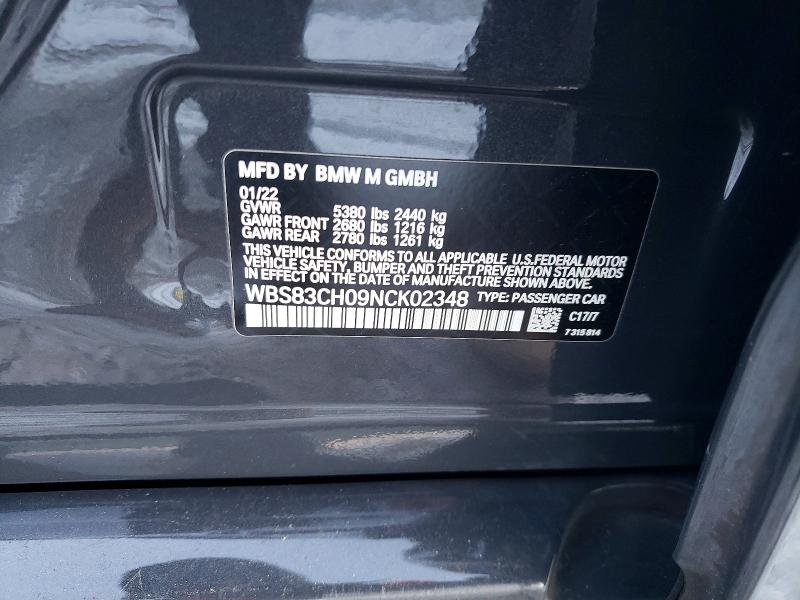 Продажа на аукционе авто 2022 Bmw M5, vin: WBS83CH09NCK02348, номер лота: 98655835
