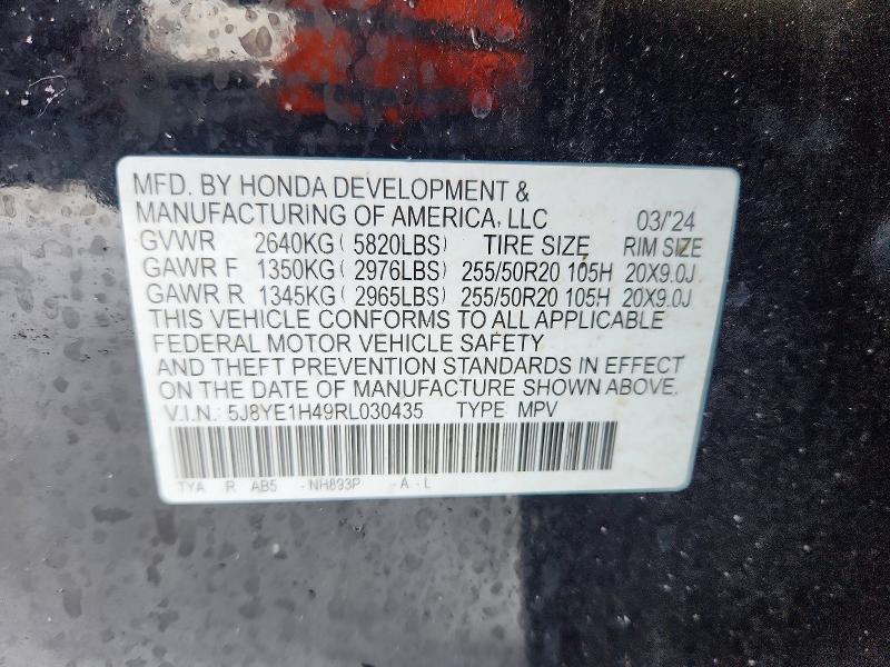 Aukcja sprzedaży 2024 Acura Mdx, vin: 5J8YE1H49RL030435, numer aukcji: 74660395