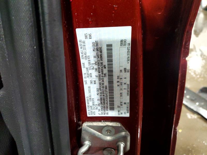 Продажа на аукционе авто 2016 Ford Escape, vin: 1FMCU0JX3GUC27260, номер лота: 72207155