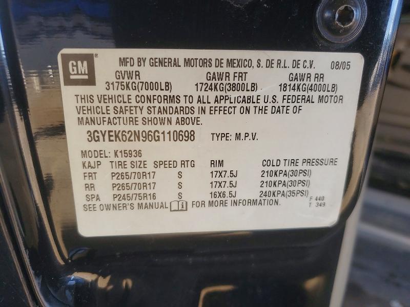 Продажа на аукционе авто 2006 Cadillac Escalade, vin: 3GYEK62N96G110698, номер лота: 73462575