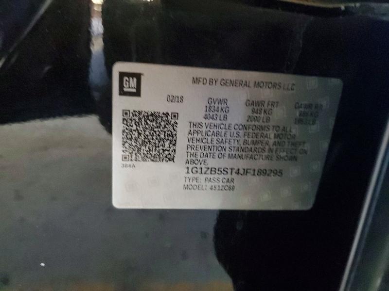 Aukcja sprzedaży 2018 Chevrolet Malibu, vin: 1G1ZB5ST4JF189295, numer aukcji: 74283495